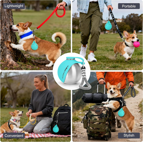 Lightweight Portable Dog Water Bottle - 10oz Stainless Steel Travel Dispenser with No-Spill Bowl for Hiking and Walking